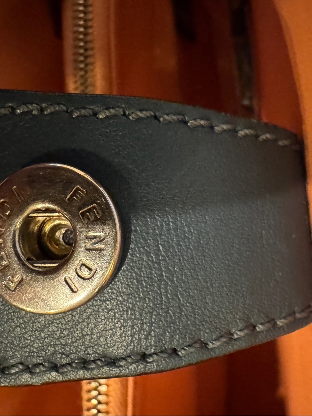 Fendi 2Jours Petite Blue Leather Top-Handle Crossbody Bag - Picture 6 of 16